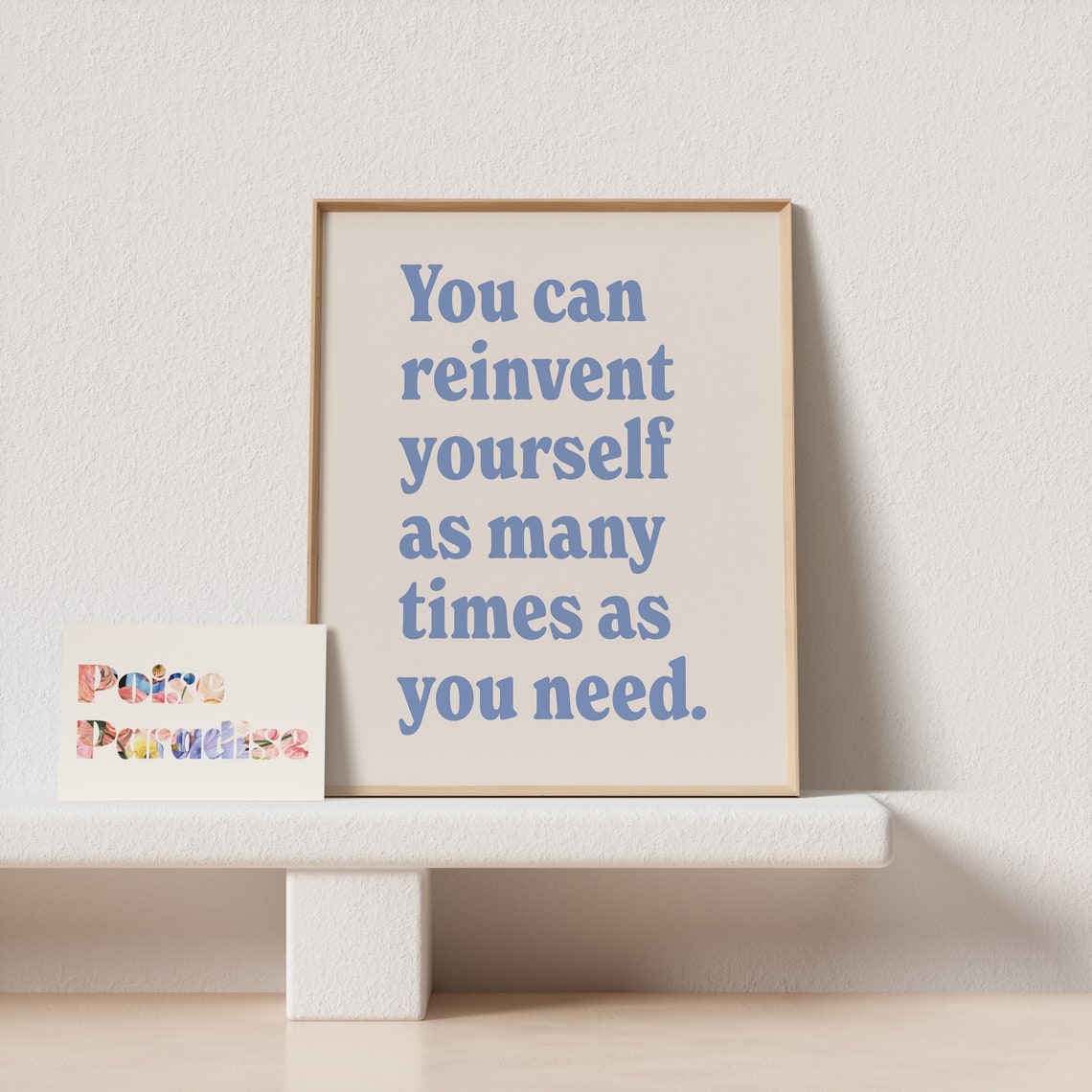 You Can Reinvent Yourself Blue Retro Serif Inspirational Poster - Image 3