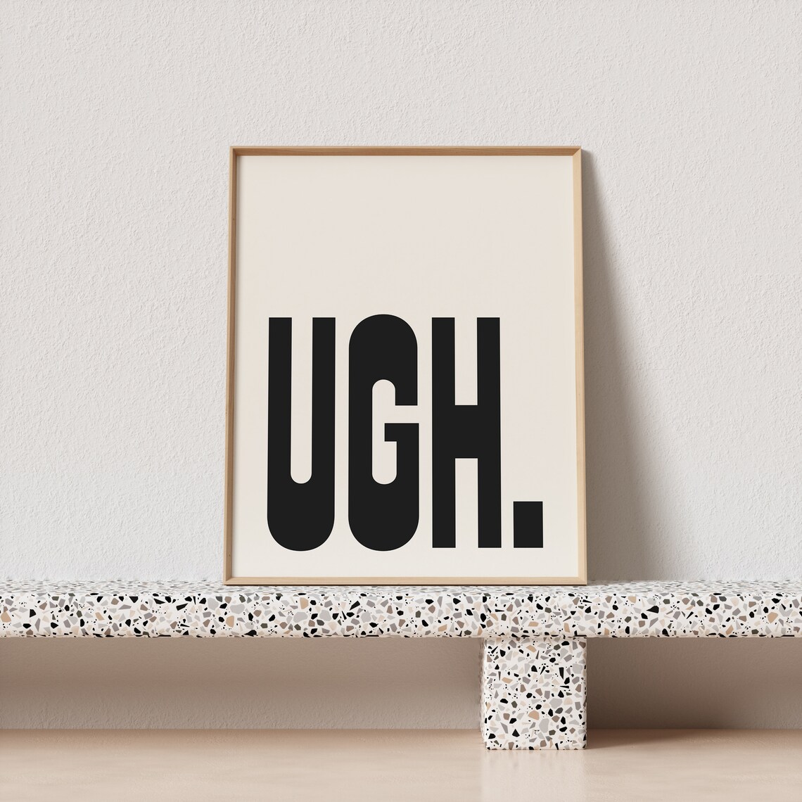Ugh Retro Typography Art Print, Gallery Wall - Image 3