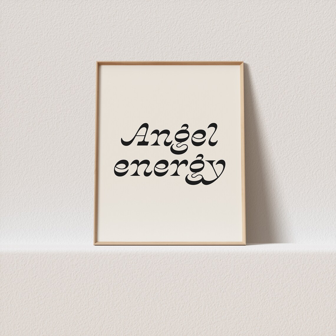 Angel Energy Flowing Black Script Minimalist Spiritual Quote Poster