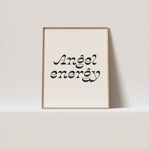 Retro Poster Angel Energy Stunning Typography A Must Have For Your Gallery Wall A Click Away To Be Yours Forever