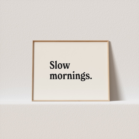 Slow Mornings Retro Poster, Sky Landscape Art Print