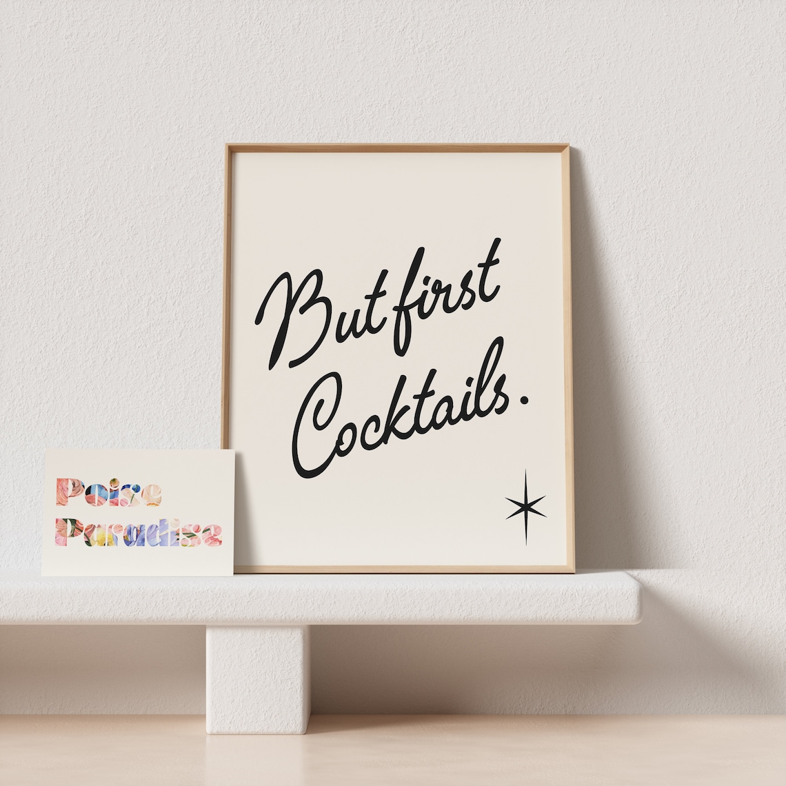 But First Cocktails Mid-Century Typography Art Print - Image 4