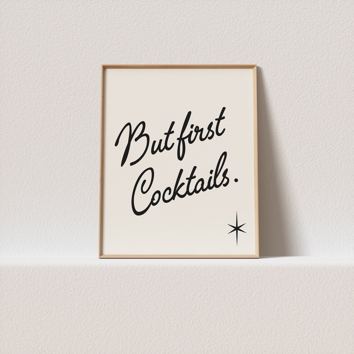 But First Cocktails Mid-Century Typography Art Print