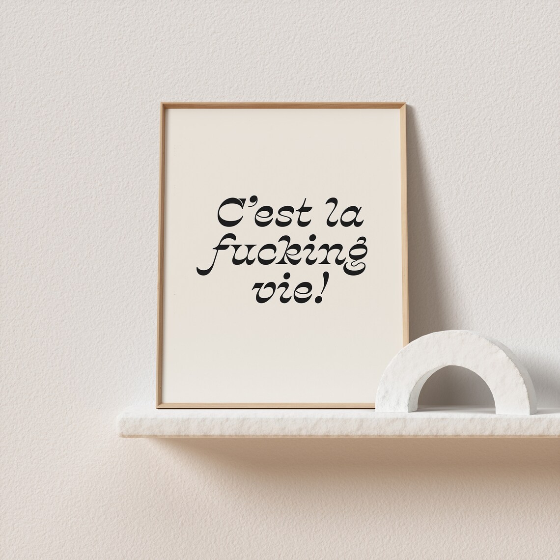 Retro Cest La Fucking Vie Typography Art Print - Image 2