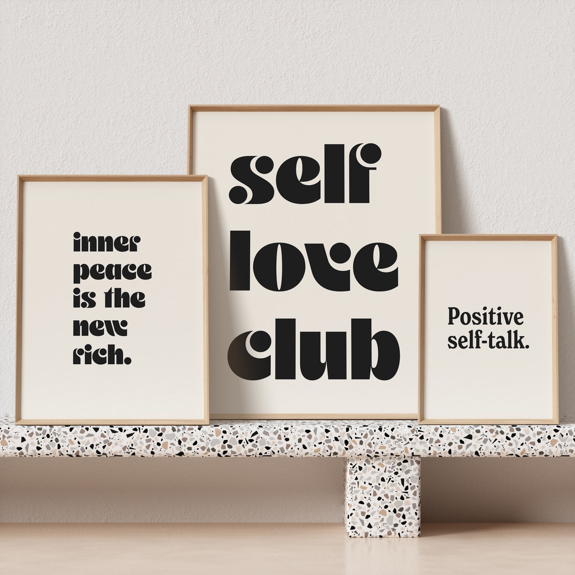 Inner Peace Is the New Rich Minimal Quote Poster in Black Type - Image 3