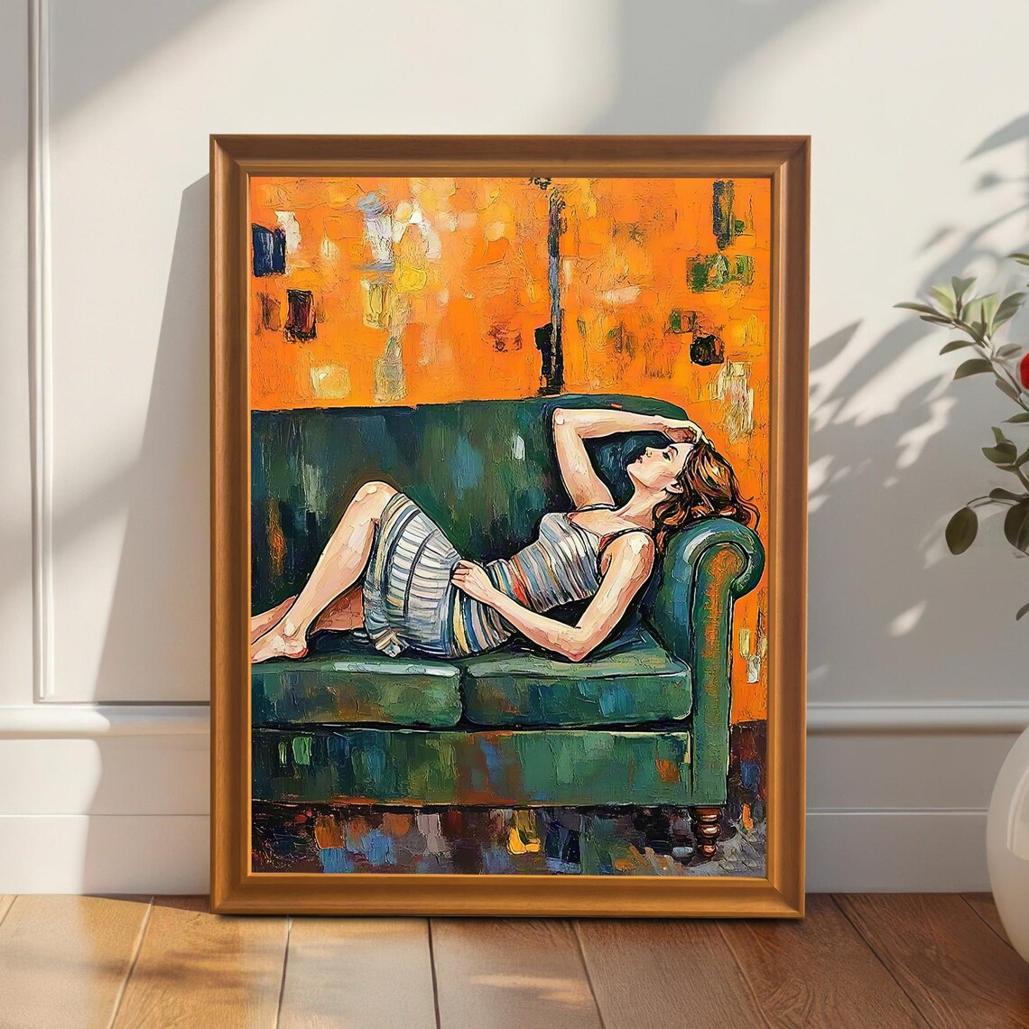 Reclining Woman Art Print, Modern Home Decor