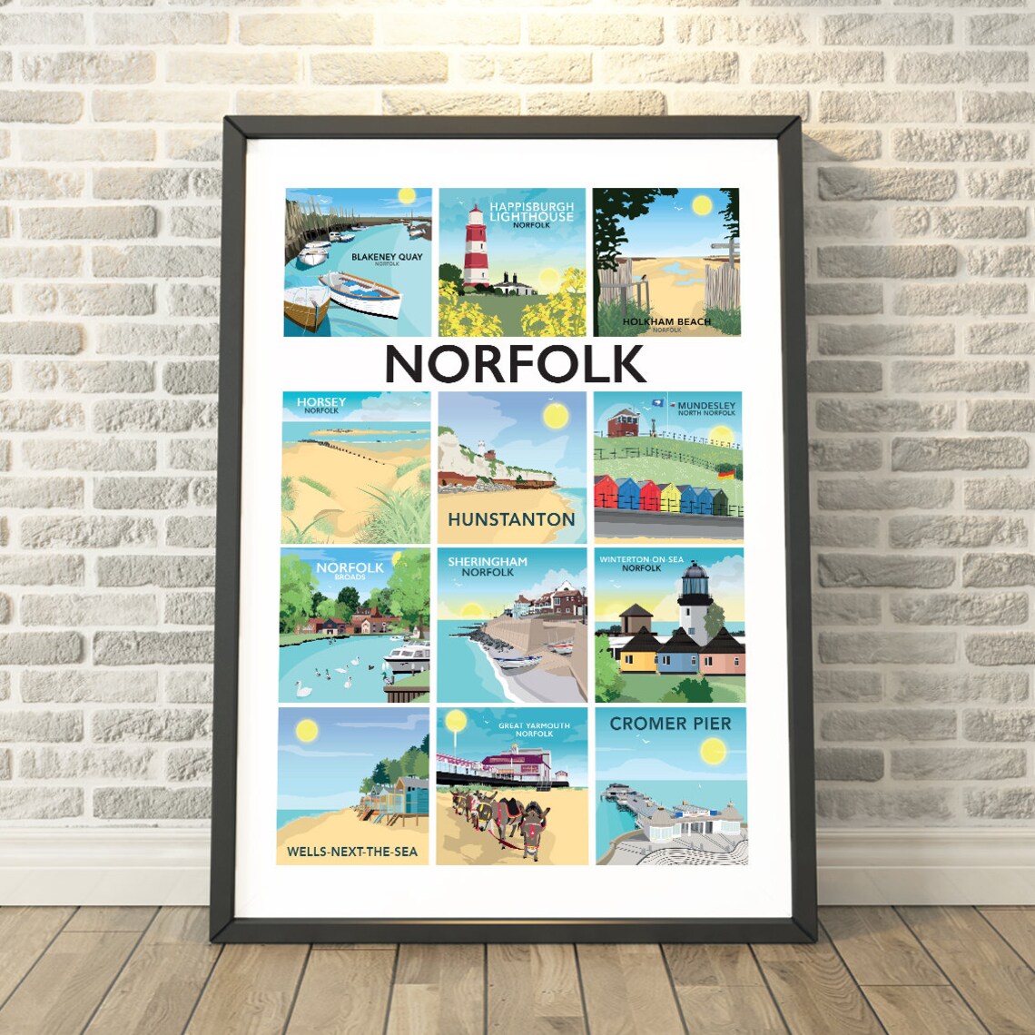 Norfolk County Travel Print, Memory Keepsake Poster