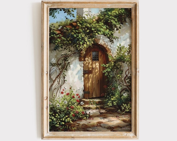 Vintage Cottage, Cottagecore Farmhouse Art Print