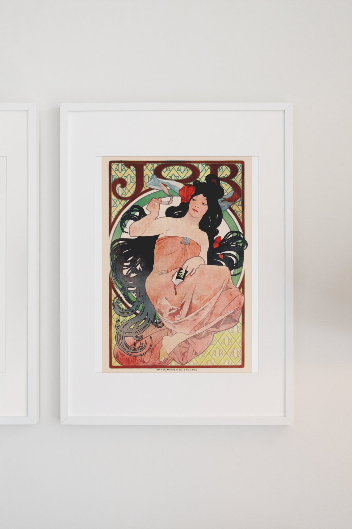 Alphonse Mucha Job Rolling Papers 1898 Art Nouveau Advertising Poster - Image 3