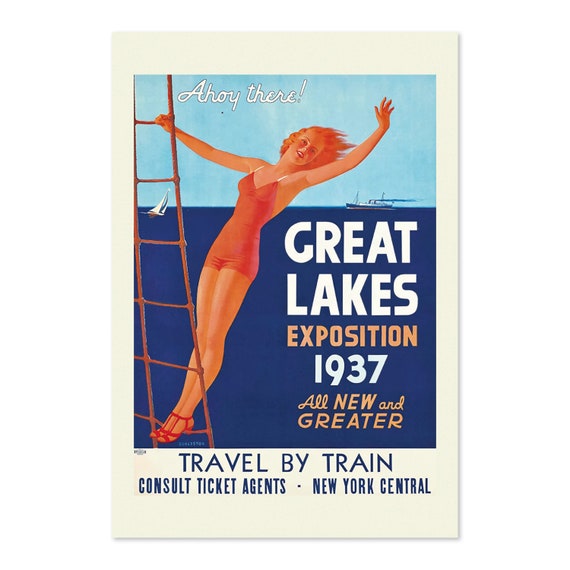 1930s Great Lakes Exposition Cleveland Vintage Style Travel Poster Classic Collection Art Print For Gifts And Wall Art Dcor