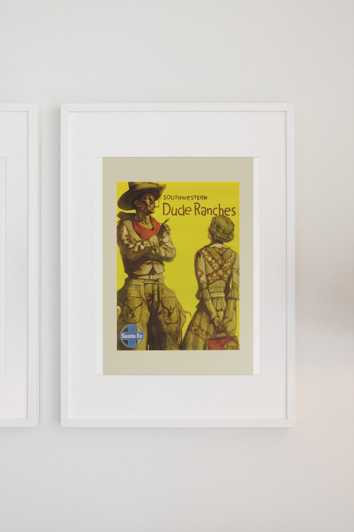 Santa Fe Southwestern Dude Ranches Vintage Railway Decor Wall Art - Image 3