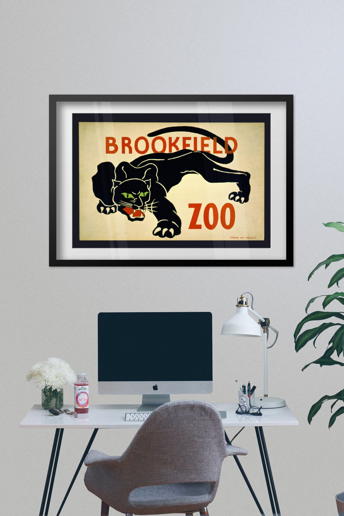 Brookfield Zoo Black Panther Federal Art Project 1930s WPA Poster - Image 2