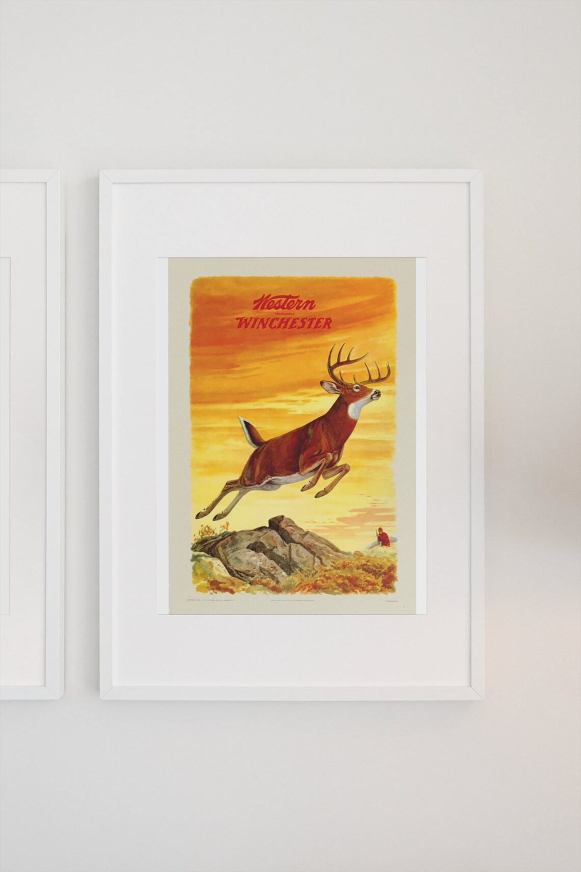 1950s Western Winchester Deer Hunting Vintage Poster - Image 3