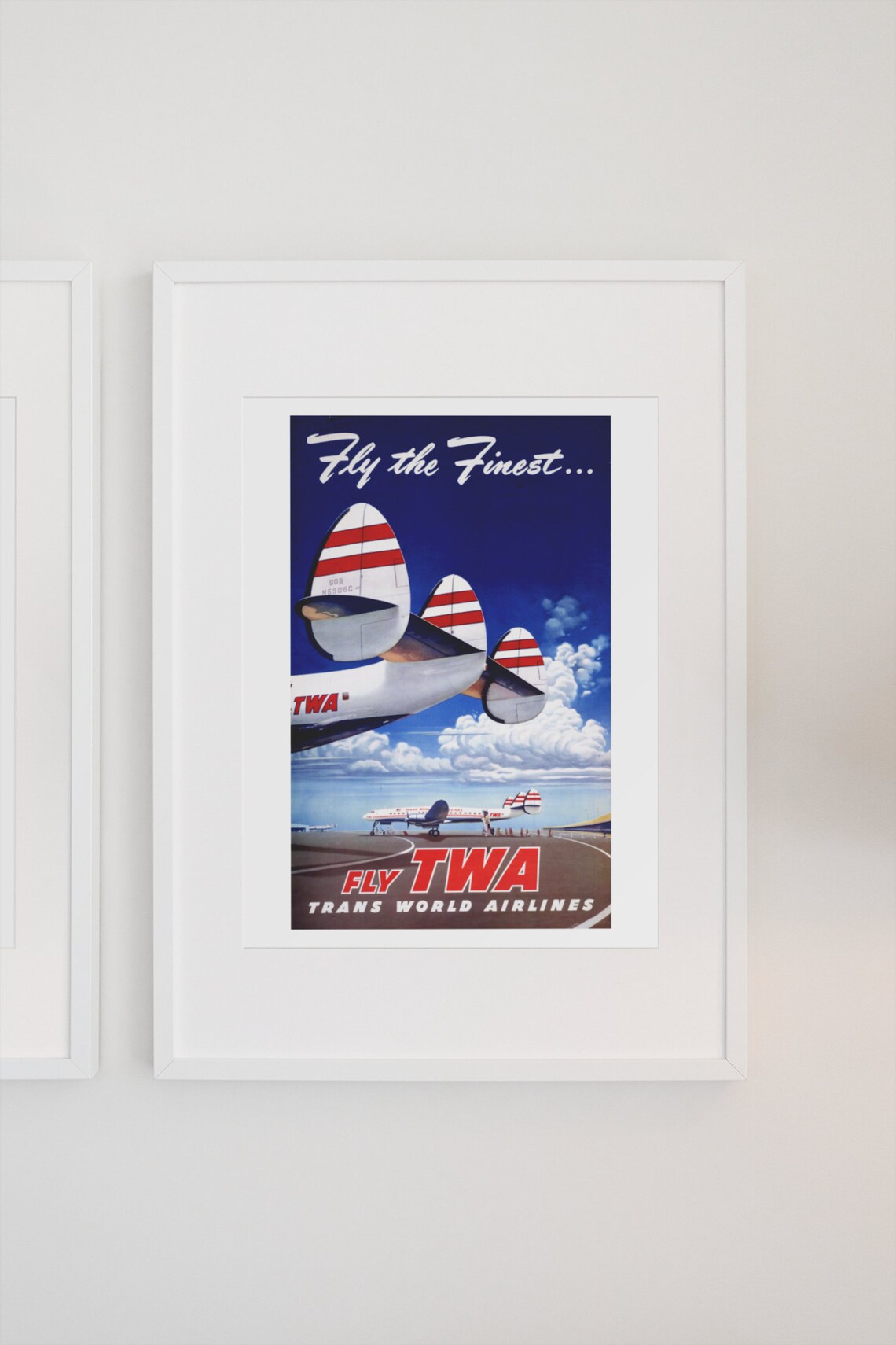 Fly the Finest Fly TWA Constellation Airliner Vintage Airline Poster - Image 3