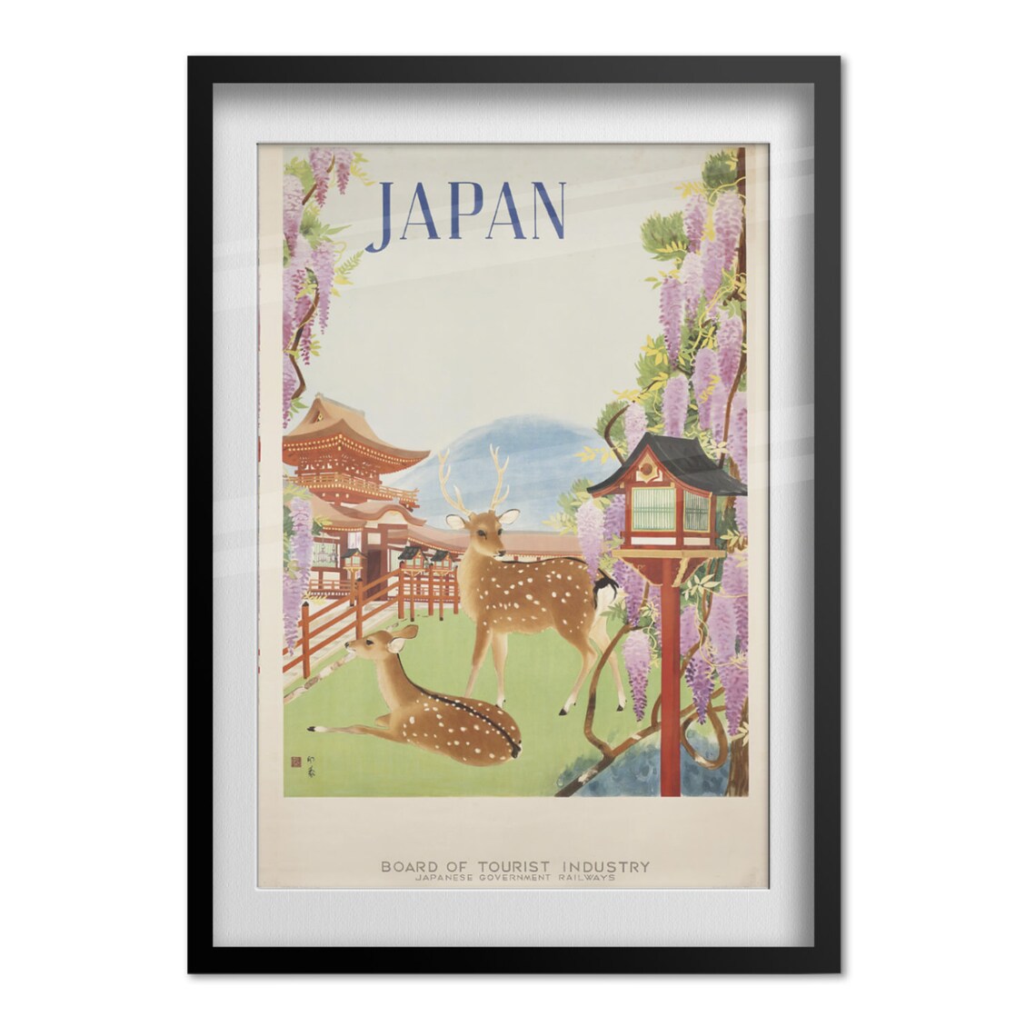 Japan Travel Poster Deer Temple Wisteria Railway Vintage Art - Image 4