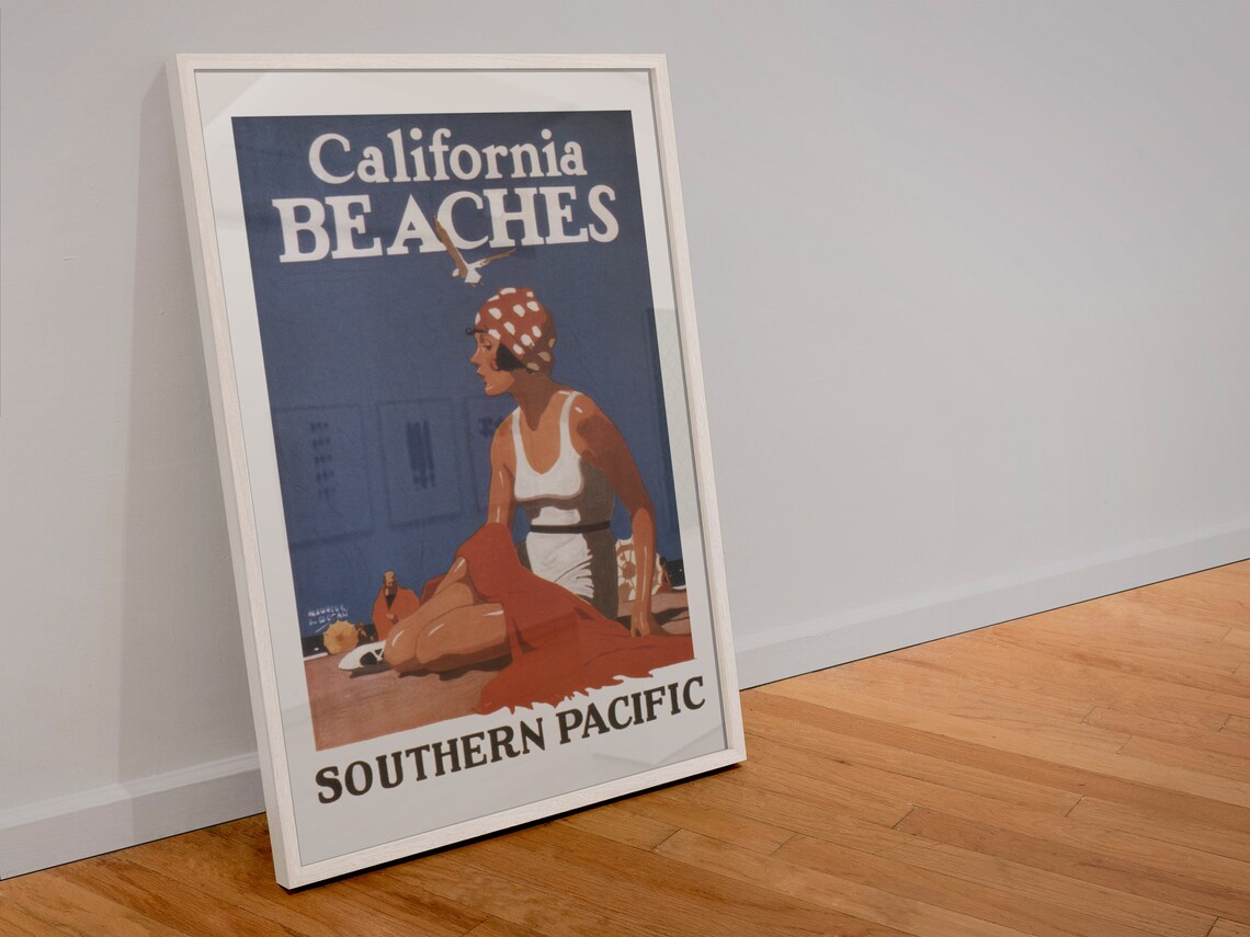 1920s California Beaches Vintage Travel Poster Art Print - Image 4