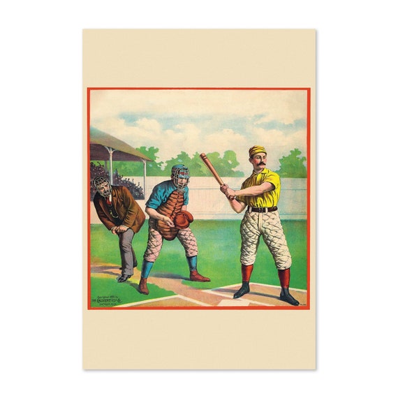1895 Baseball Art Print Vintage Style Baseball Sports Poster Motivational Artwork For Home Office Gym Wall Decor