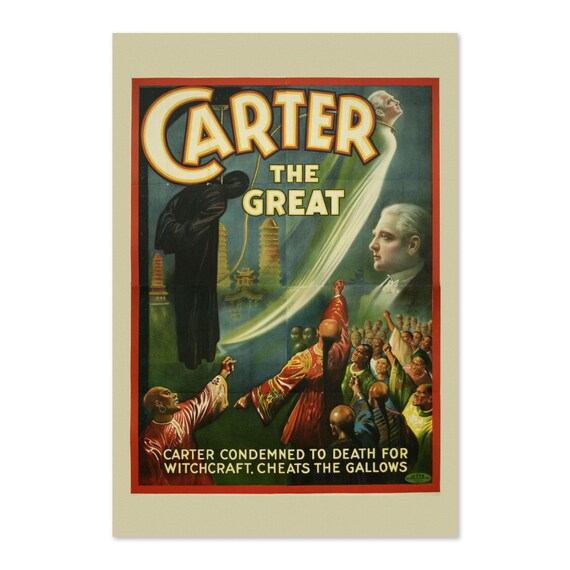 Carter The Great Condemned For Witchcraft Vintage Magic Poster
