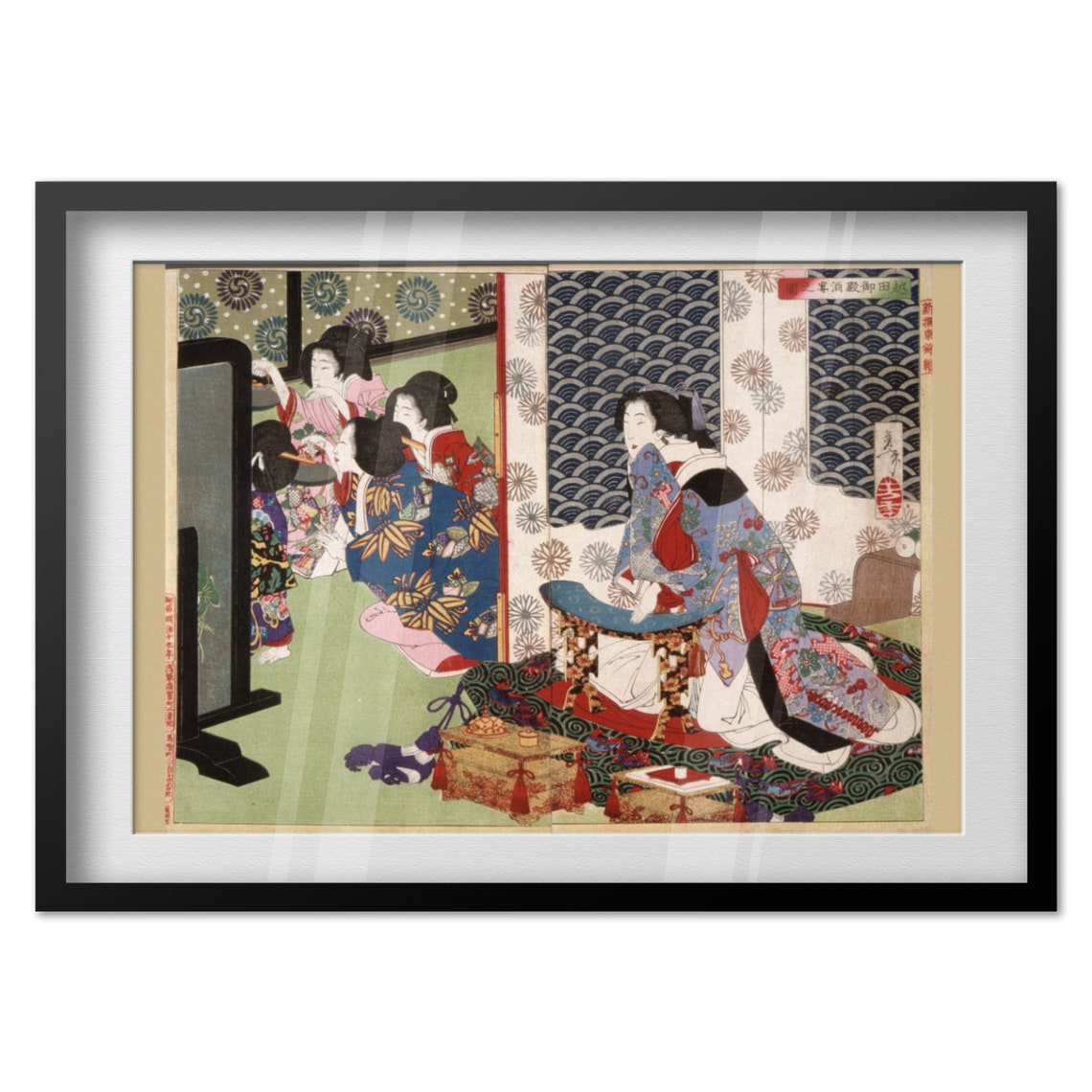 Yoshitoshi Banquet At The Koshida Palace 1886 Ukiyo E Art Poster - Image 4