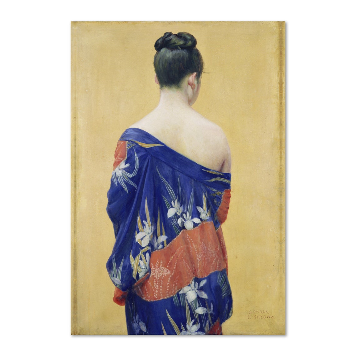 Okada Saburosuke Kimono Iris Pattern 1927 Japanese Art Poster