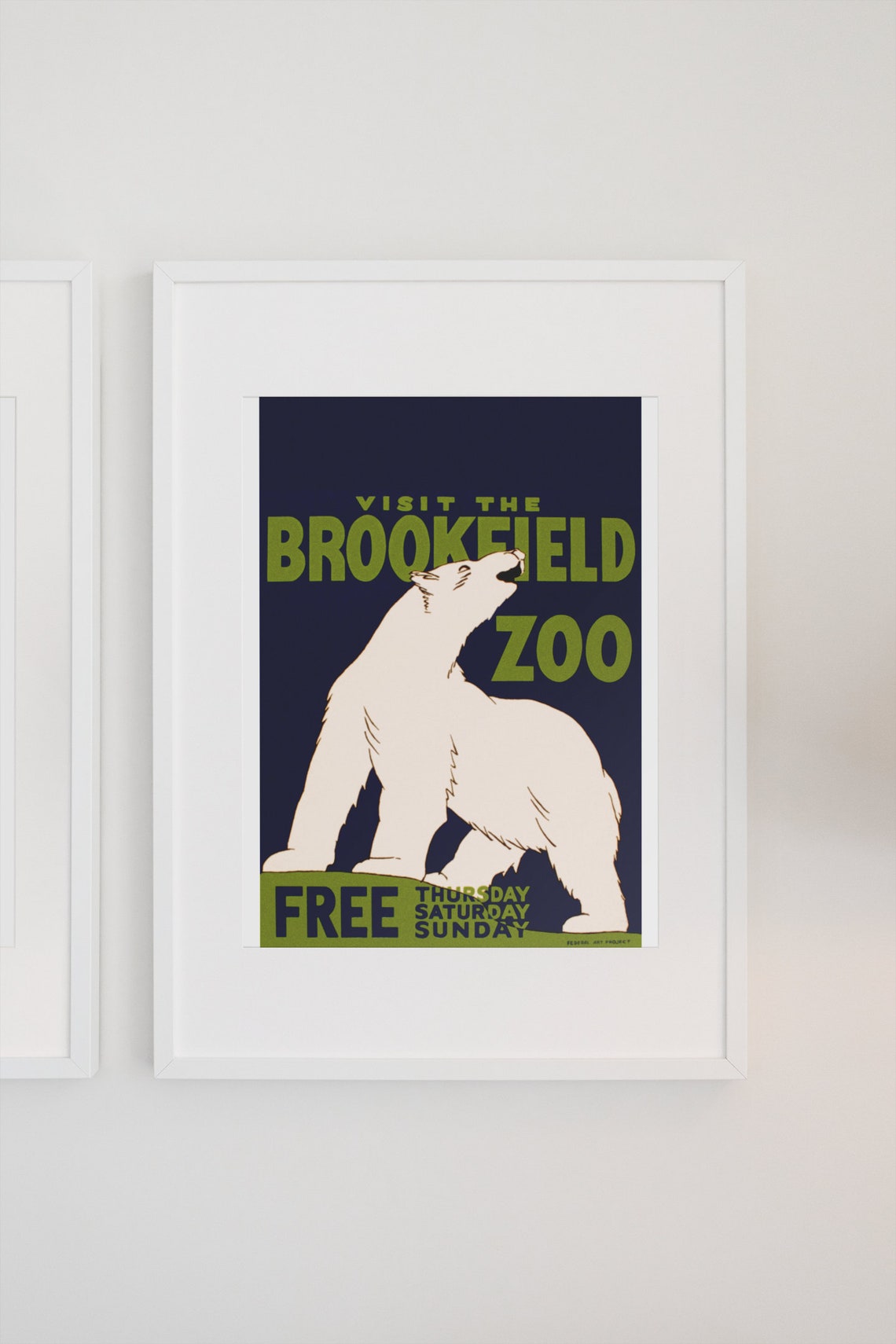 Visit the Brookfield Zoo Polar Bear Free Thursday WPA Poster - Image 3