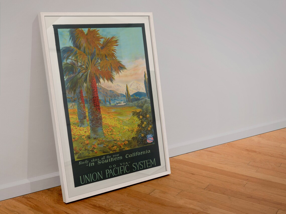 Southern California Palm Trees Orange Grove Union Pacific Poster - Image 4