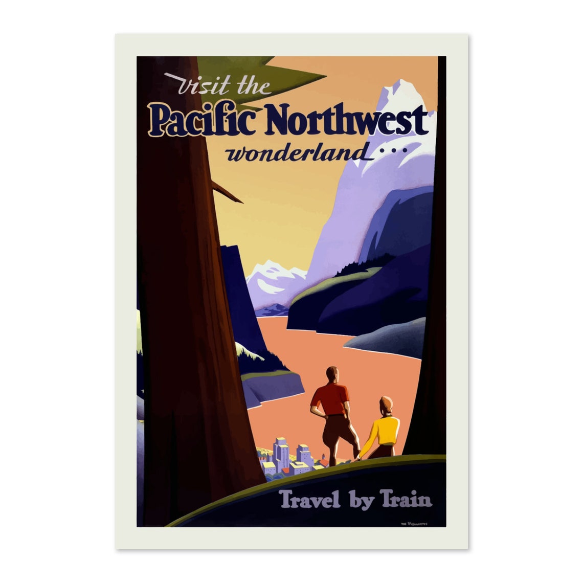 Visit the Pacific Northwest Wonderland Vintage Travel Poster