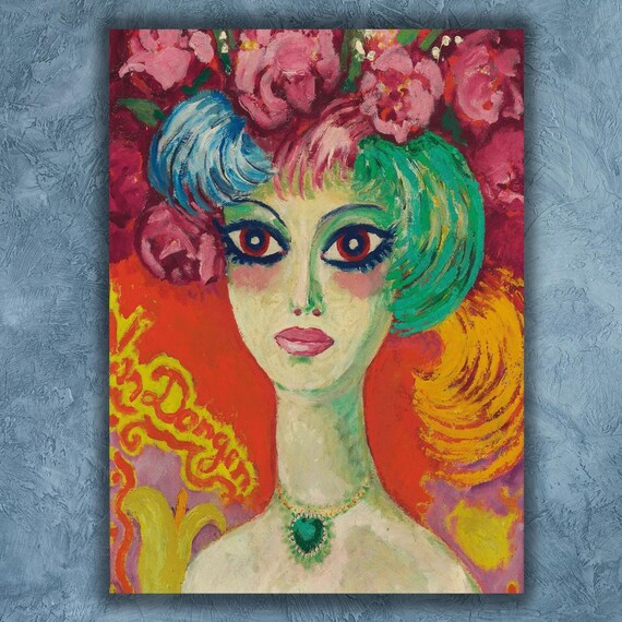 Kees van Dongen Fauvist Woman Portrait Colorful Hair Art Poster