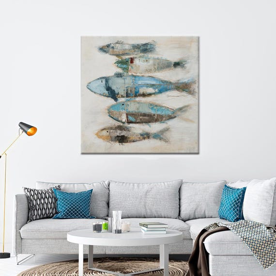 Fish Painting Canvas Print Modern Animal Wall Art