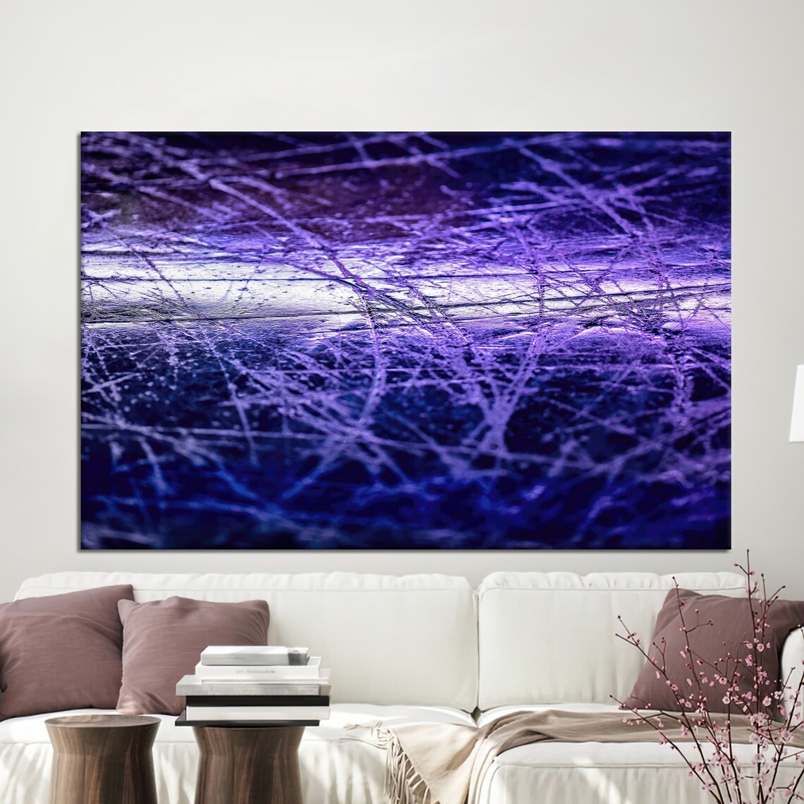 Purple Abstract Textured Canvas Style Modern Minimalist Poster