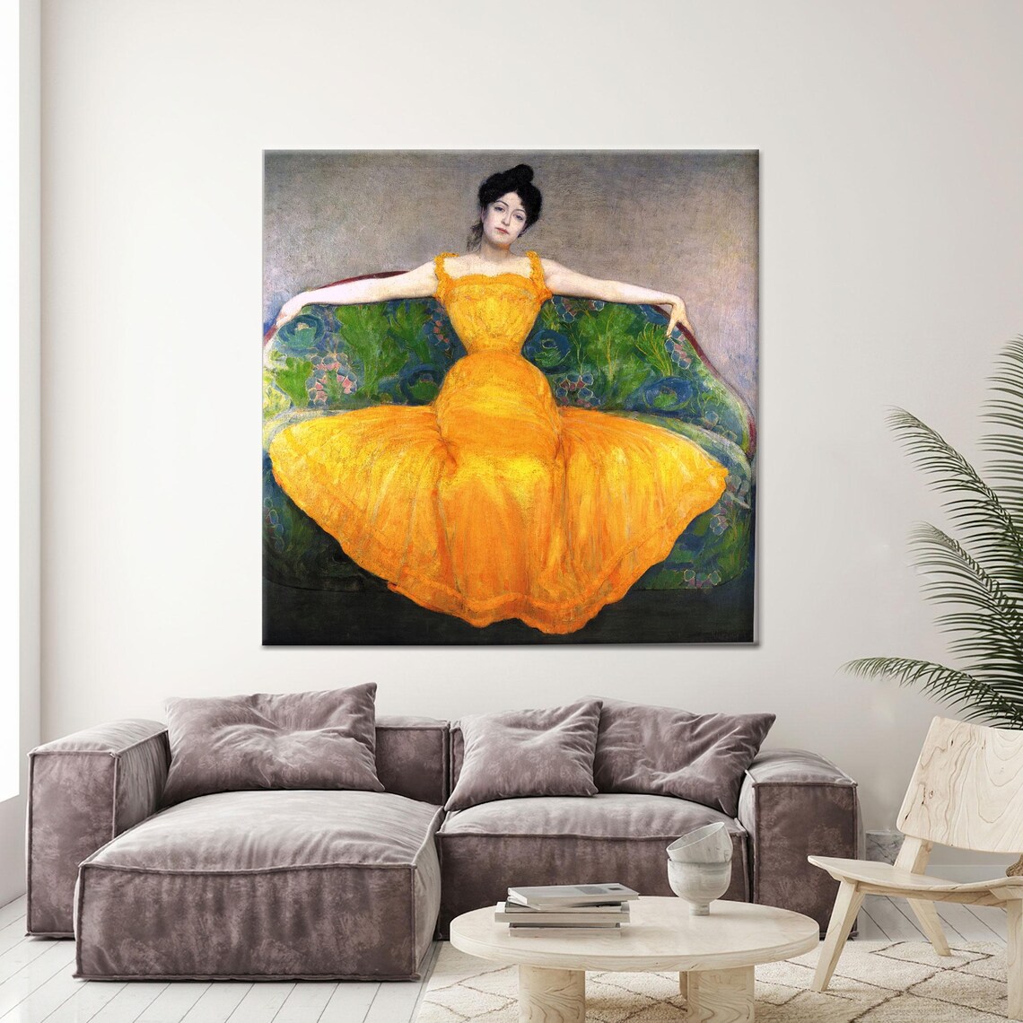 Max Kurzweil Abstract Woman In Yellow Dress Art Print
