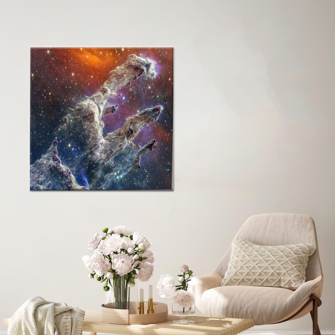 Pillars Of Creation Canvas Art Nasa Nebula Landscape Decor