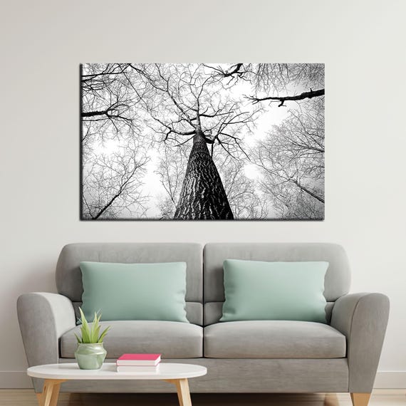 Black And White Forest Canvas Art Tree Branch Wall Hanging