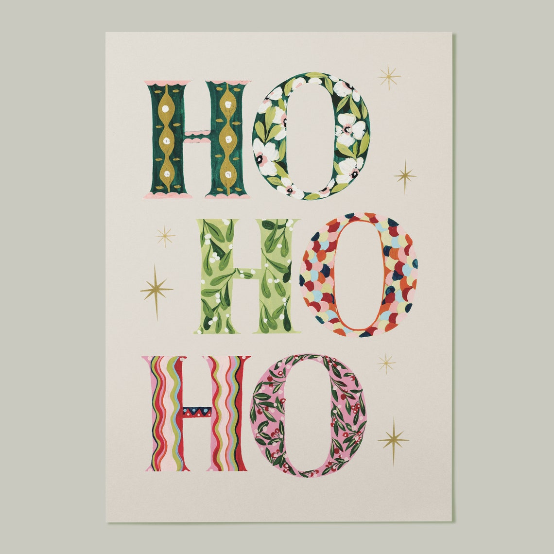 Hohoho Christmas Illustration, Festive Wall Art Print - Image 2