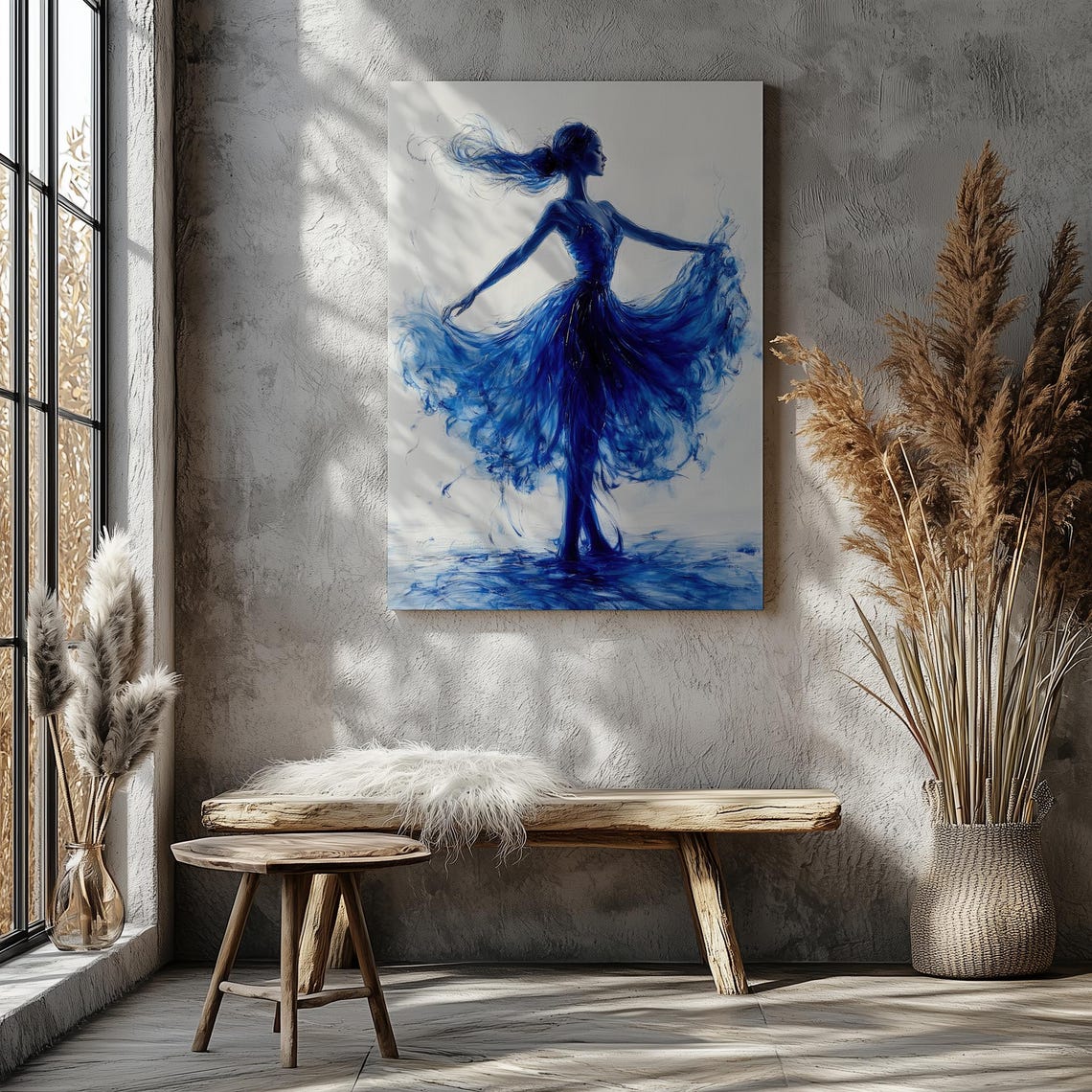 Graceful Dancer In Blue Art Fluid Motion And Elegant Silhouette Inspired By Matisse Home Decor Art - Image 6