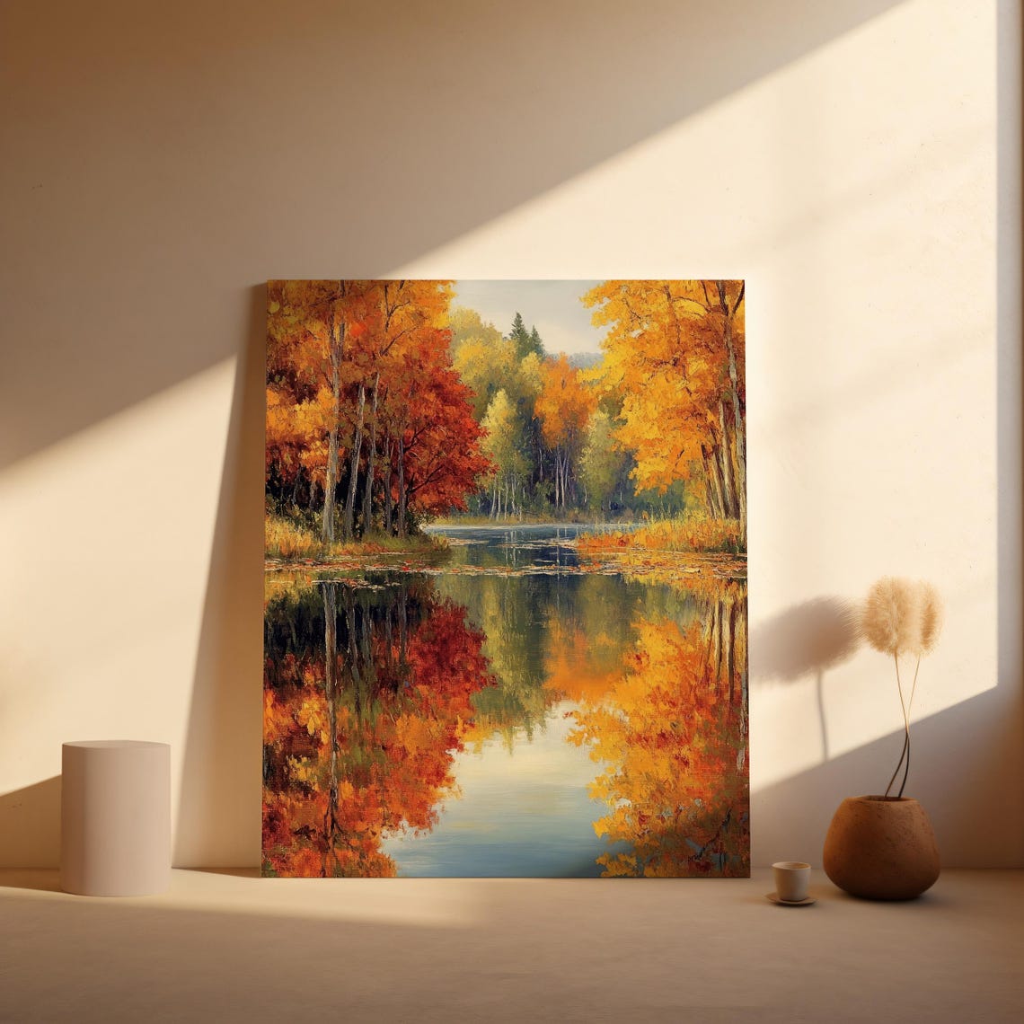 Autumn Forest Lake Reflection Vibrant Fall Foliage Mirror Water Poster - Image 4