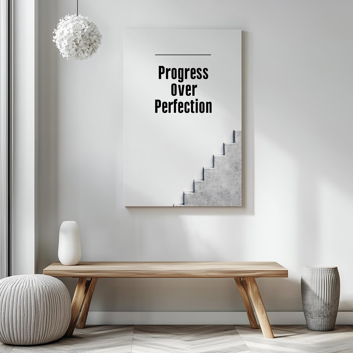 Progress Over Perfection, Minimalist Motivational Art Print - Image 4