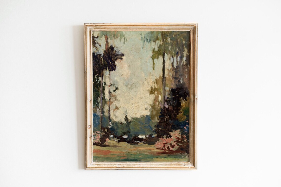 Vintage Landscape Oil Painting Art Print, National Parks
