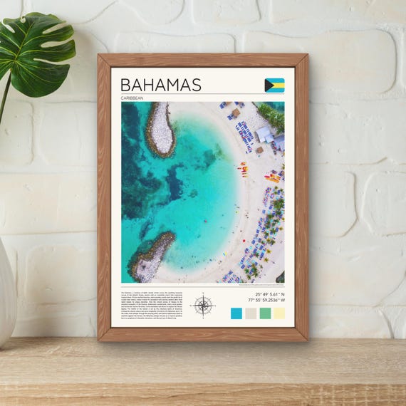 Bahamas Print Bahamas Wall Art Cococay Bahamas Poster Caribbean Art Print Bahamas Gift Bahamas Art Print Caribbean Artwork