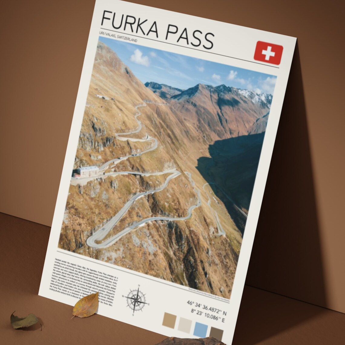 Furka Pass Switzerland Alpine Switchback Mountain Road Travel Poster - Image 4