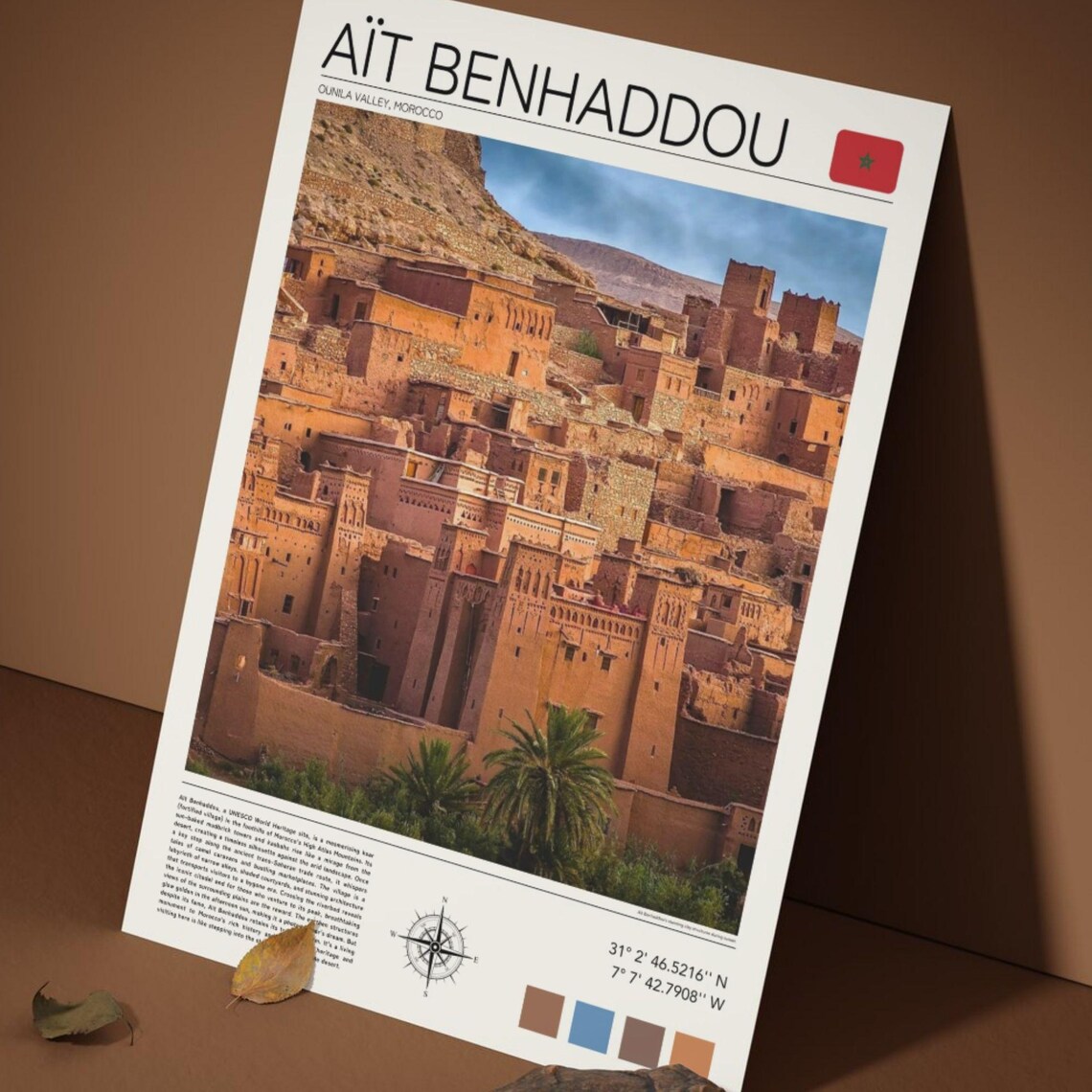 Ait Benhaddou Morocco Ounila Valley Kasbah Desert Fortress Poster - Image 5