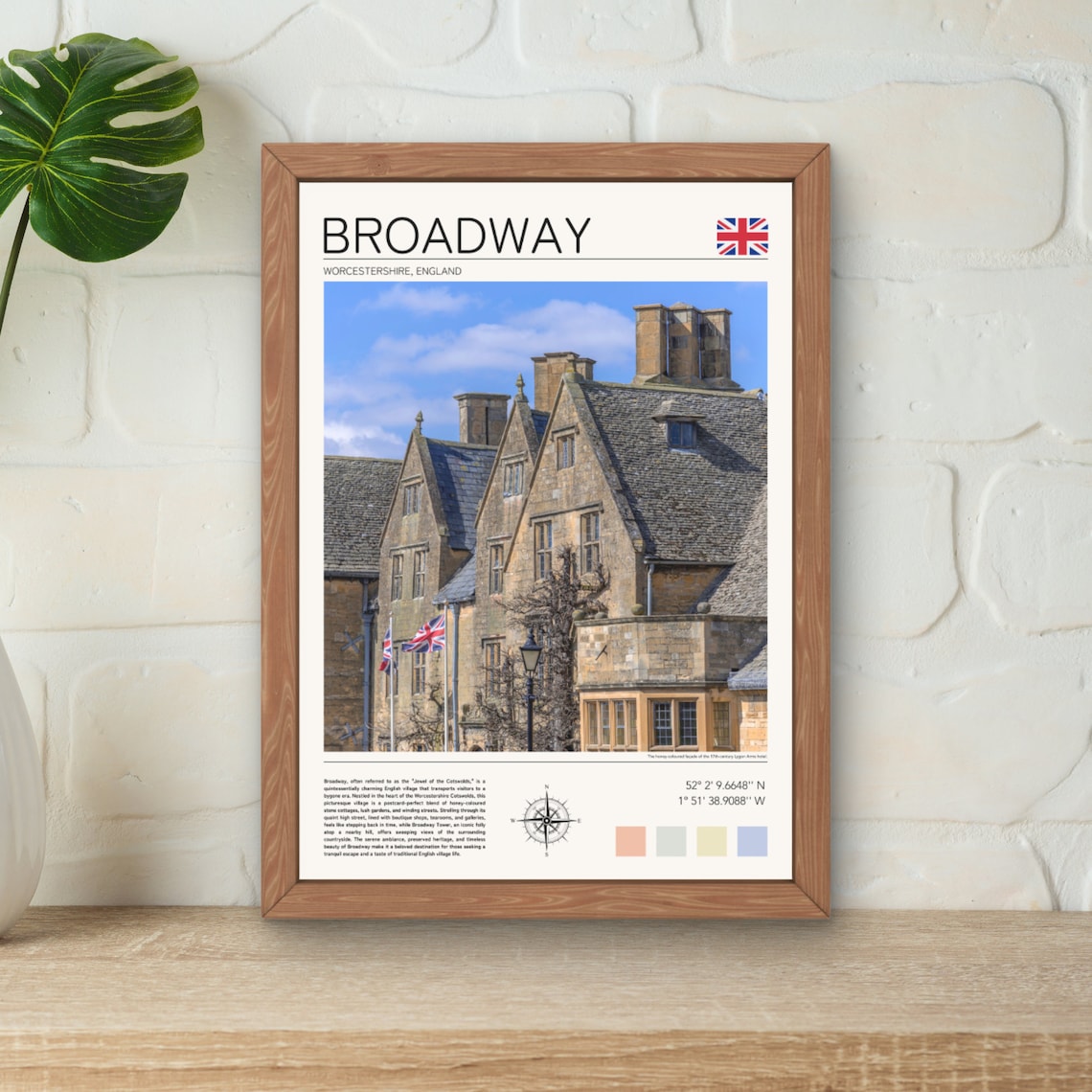 Broadway Cotswolds Travel Poster, Worcestershire