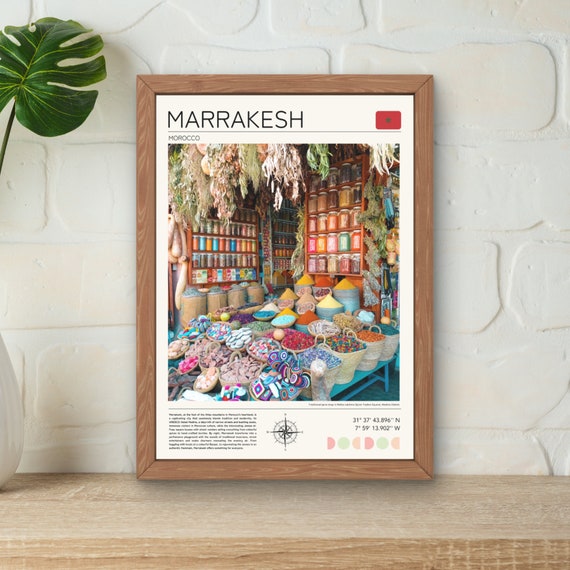 Marrakesh Poster Marrakesh Wall Art Morocco Travel Print Marrakesh Gift Idea Marrakesh Souk Morocco Art Print Instant