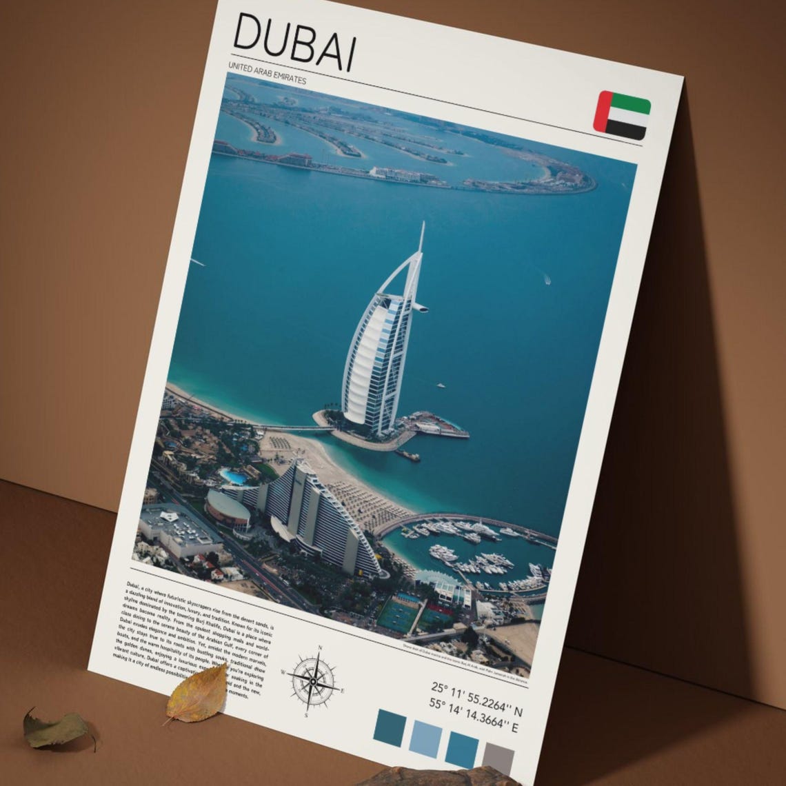 Dubai Burj Al Arab UAE Luxury Hotel Island Resort Travel Poster - Image 3