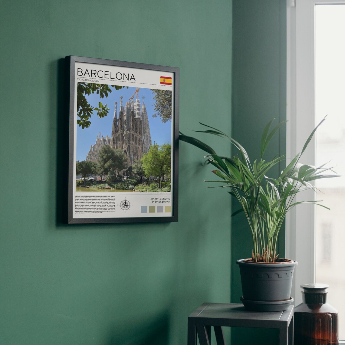 Barcelona Spain Sagrada Familia Cathedral Gaudi Travel Poster - Image 2