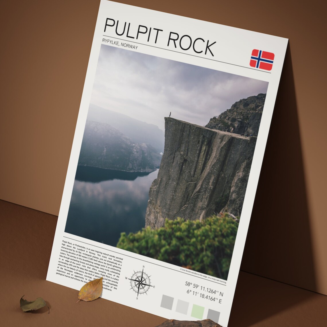 Pulpit Rock Norway Preikestolen Fjord Cliff Lysefjord Nature Poster - Image 5