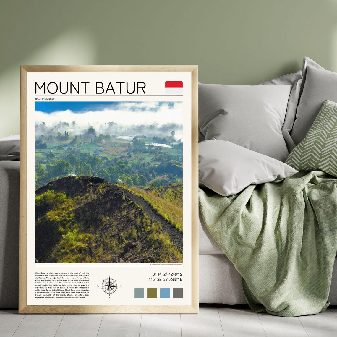 Mount Batur Bali Indonesia Volcano Sunrise Trek Crater View Poster - Image 4