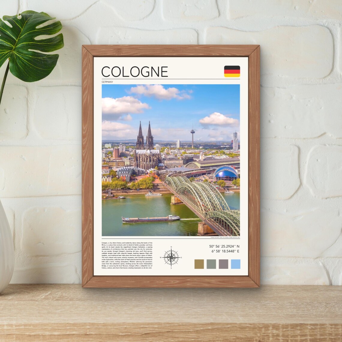 Cologne Germany Cathedral Hohenzollern Bridge Rhine Skyline Poster