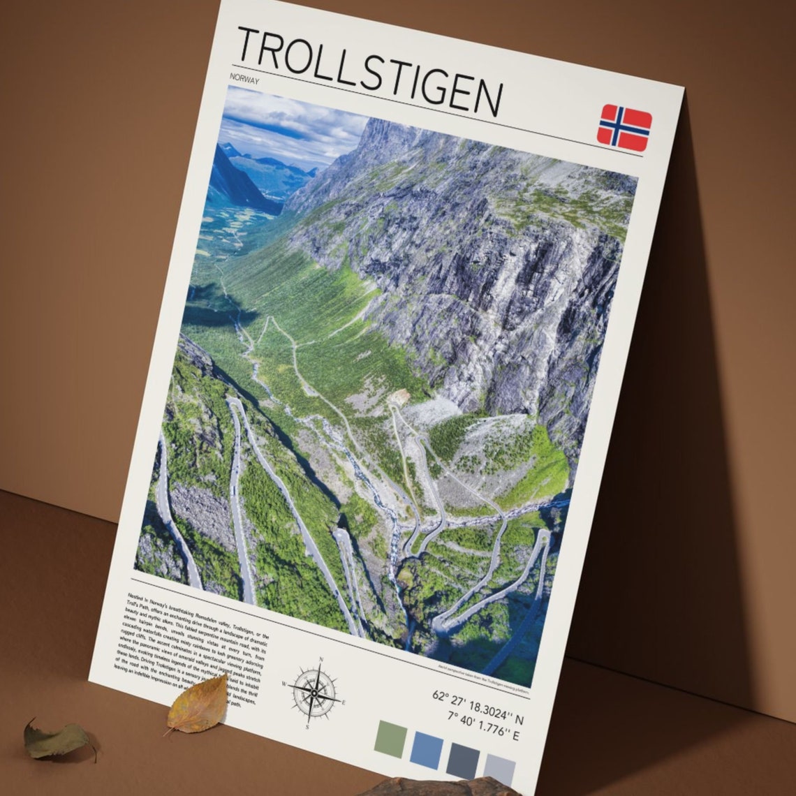 Trollstigen Norway Aerial Winding Mountain Road Switchbacks Poster - Image 5