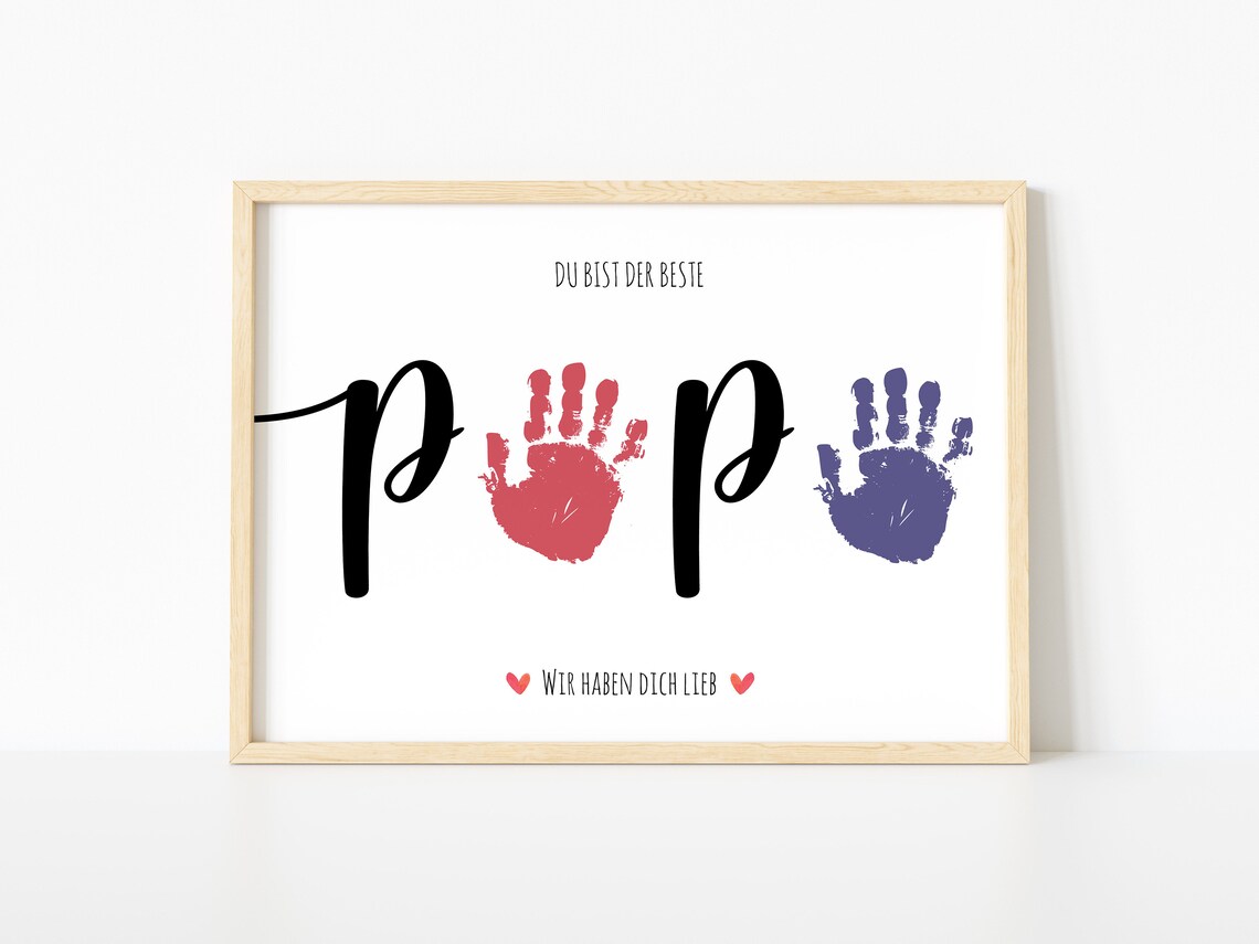 Papa Wir Haben Dich Lieb Art Print, Father's Day Gift - Image 2
